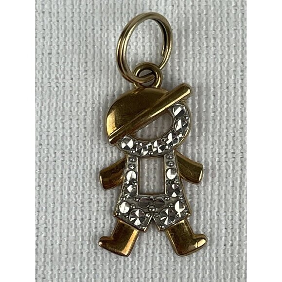 Michael Anthony 14k Yellow and White Gold Child With Cap Boy Pendant - Picture 2 of 6